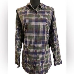 MK Plus 100% cotton, 2X size, plaid flannel shirt was manufactured in India